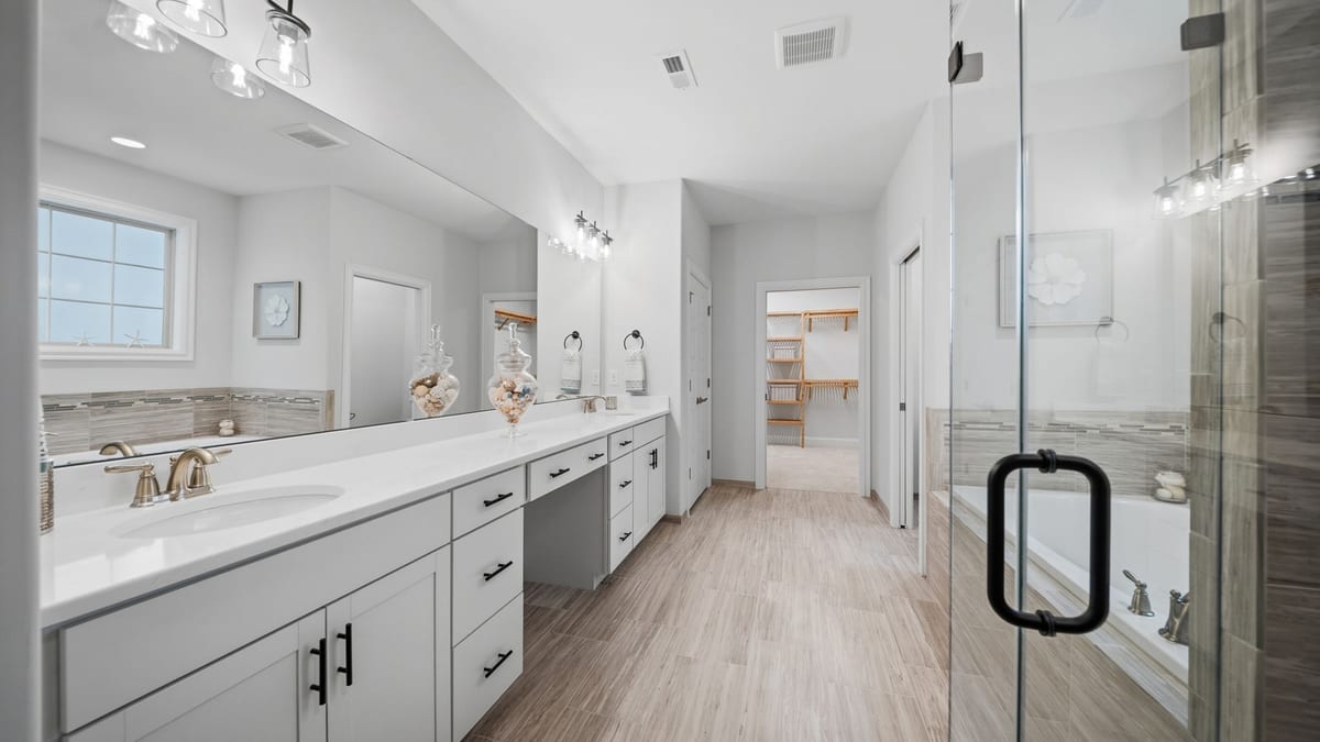 Pine Island master bathroom with double vanity