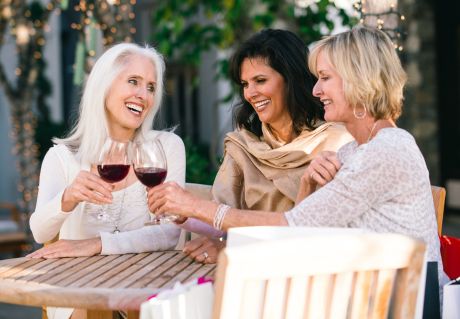 Ladies drinking wine